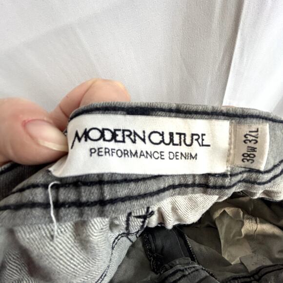 DISTRESSED MODERN CULTURE size 38x32 Men's Jeans Gray - Picture 3 of 15